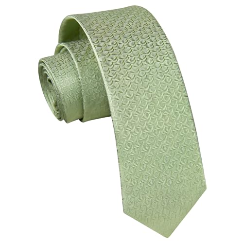 Enlision Corbata Hombre Estrecha 6CM Corbata para Hombres Boda Negocios Fiesta Rayas Cuadros Paisley Seda Corbata, Verde salvia, Talla única