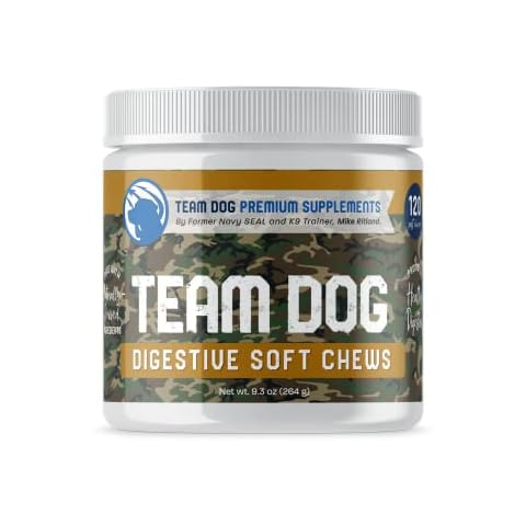 TEAM DOG Probiotic Chews for Dogs | Digestive Enzymes & Dog Probiotics for Yeast, Itchy Skin and Itchy Ears | for Allergies & Sensitive Stomachs | Promotes Digestive & Gut Health for Dogs | 120 Count Cover