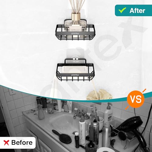 Image of Plantex GI Steel Soap Dish for Bathroom /Self Adhesive Soap Holder for Kitchen /Soap Stand /Case /Bathroom Accessories - Pack of 2 (Black)