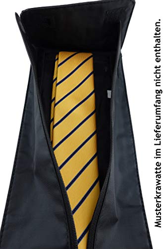 TigerTie - Krawattenaufbewahrungstasche für Reisen wasserdicht in schwarz einfarbig