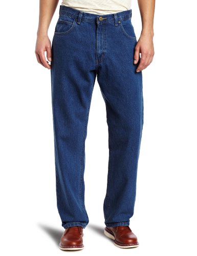 Key Apparel Men's Enzyme Washed Denim 5-Pocket Jean, Indigo Blue, 38W x 29L