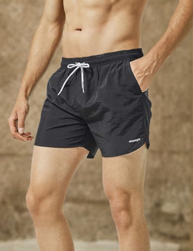 Image of maamgic Mens Swim Trunks 5 inch with Mesh Lining Quick Dry Bathing Suits for Men Swim Shorts Swimwear