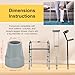 YF 1-Inch Non-Slip Rubber Cane Tips, 4 Pack Replacement Tips for Walkers, Crutches, Commodes, Shower Chairs, Bath Benches, and Walking Sticks, Grey