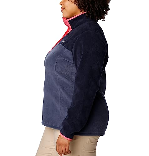 Image of Columbia Womens Benton Springs Half Snap II Pull Over Fleece Jacket, Dark Stone /Canoe /Vintage Blue, 3X