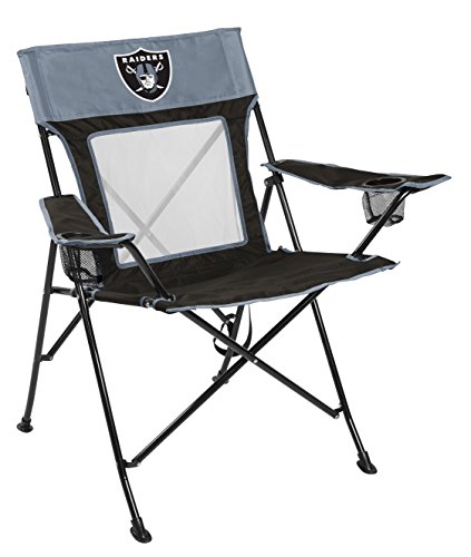 Rawlings NFL Game Changer Large Folding Tailgating and Camping Chair, with Carrying Case, Las Vegas Raiders, Black, Adult
