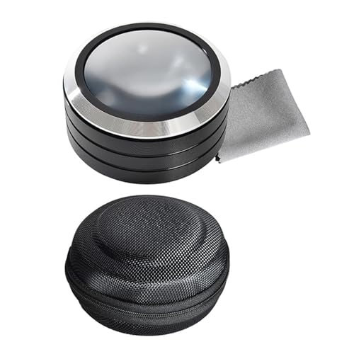 Upgrades - Lupa de escritorio con 6 luces LED, funda portátil, fácil de usar, lente de lupa tipo prensa para leer