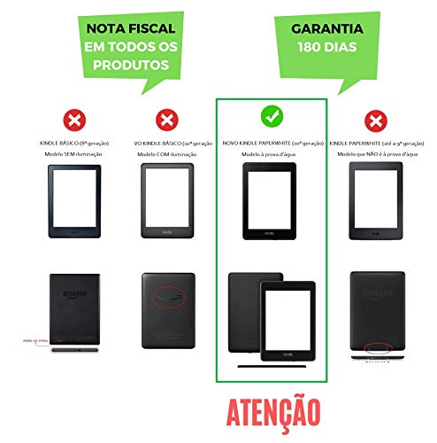 Capa Kindle Paperwhite 10ª geração à prova d'água - Função Liga/Desliga - Fechamento magnético - Si