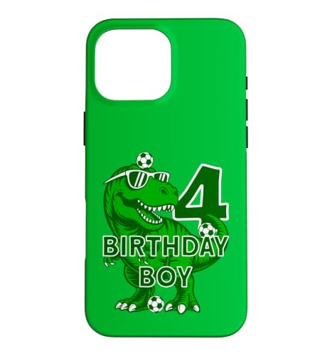 BIRTHDAY BOY 4 YEARS DINOSAUR FOOTBALL 4th BIRTHDAY �X�}�z�P�[�X iPhone 16 Pro Max �p