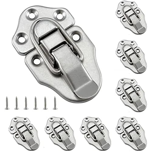 Duckbill Hasp Latches, Small Toggle Box Latches, Satin Nickel, 8 Pack