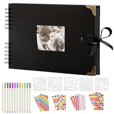 Album Fotos para Pegar y Escribir, A4 DIY Album de Fotos Personalizados Scrapbooking Cuaderno 80 Páginas Negras,para Recuerdos de Boda Regalos Aniversario Pareja Libro de Firmas Boda Navidad Cumpleaño | Ya disponible en tu tienda friki favorita! En mundofriki.es!