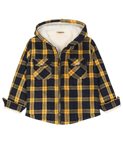 Image of ZENTHACE Boys Sherpa Fleece Lined Flannel Jacket