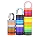 GCOA 40 Rouleaux Ensemble de Ruban Washi,Ruban de masquage décoratif Autocollant Couleur Arc en Ciel pour Scrapbooking Bricolage Artisanat Cadeaux emballeurs planificateurs