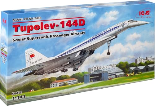 Tupolev Tu-144D ICM 14402 maquette d'avion de ligne supersonique à l'échelle 1/144
