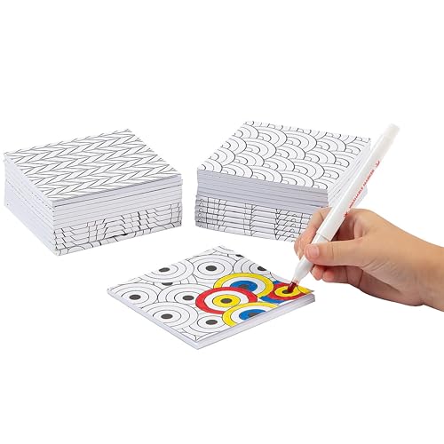 Image of Fun Express Color Your Own Doodle Notepads - Fun and Creative DIY Craft Kits for Kids - Ideal for Educational Activities Journaling and Learning Fun - Perfect for Classroom and Home - 24 Pieces
