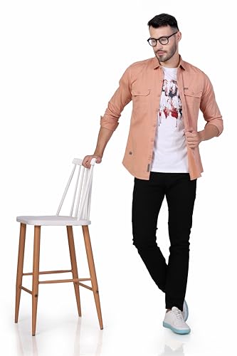 Image of Men's Cotton Twill Utility Shirt | Full Sleeve Button-Down Casual Shirt | Dual Chest Pockets | Comfortable Regular Fit | Everyday Wear