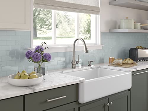 Kohler Whitehaven Farmhouse Sink, Self-Trimming Tall Apron Front, K-6489-0, White #TOP2