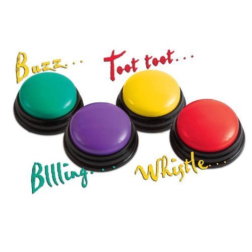 Trainers Warehouse Super Sound Answer Buzzers - Set of 4 Colorful Fun Learning Game Audio Buttons
