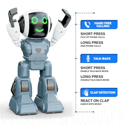 Image of Mirana Moonwalker | Smart Interactive Chat-GPT AI Robot Toy for Kids | USB Rechargeable Type-C | AR Games & In-Built Bluetooth Speaker | Remote & App Controlled | Gift for Boys & Girls 2+ Years (Grey)