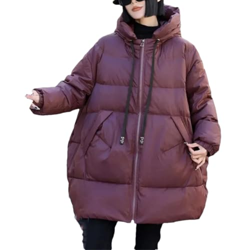 Veste d'hiver ample et épaisse pour femme, la doudoune mi-longue idéale pour les matins glacés