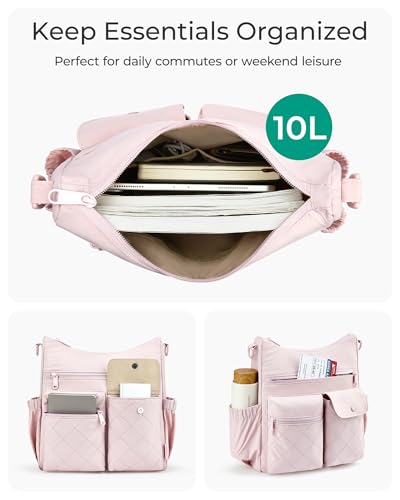 BAGSMART Nylon Crossbody Bags for Women, Handbags Shoulder Purses for Women, Travel Tote Bag with Multi Pockets2