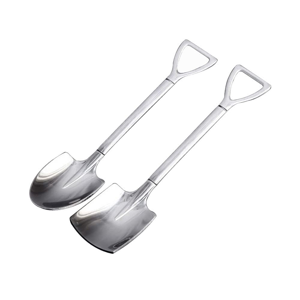 Shaped Shovel Dessert Spoon Fashion Mini Cute Tea Spoon (2PCS)