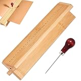 Holz Buchbinder Set, Stanzer Buchbinden Bindegerät Papierstanzer Buch Binder Stanz Werkzeug Set mit Einer Ahle und Wiege für DIY Handwerk Zeitschriften Planer Bücher