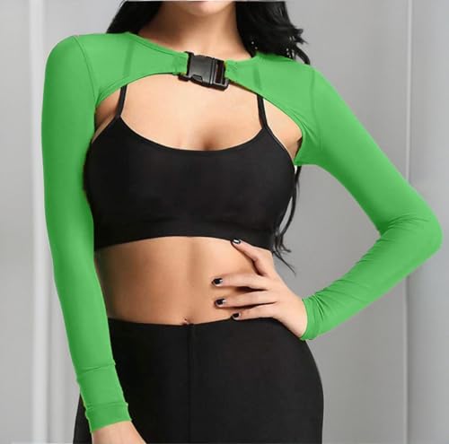 Image of Ypser See Through Glitter Mesh Crop Top Sheer Open Front Shrug Fishnet Cover Ups