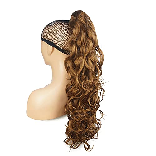 Lydell 30" Long Curly Styled Clip In Claw Ponytail Hair Extension Synthetic Hairpiece 280g with a jaw/claw clip (27C Light Ginger)