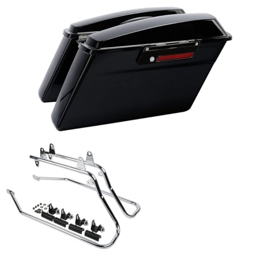 Alforjas duras negras para Harley Davidson Softail 1984-2017 miniatura 1