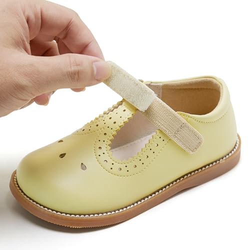 Image of GINFIVE Toddler Girls Dress Shoes Little Kids Flats School Mary Janes Shoes