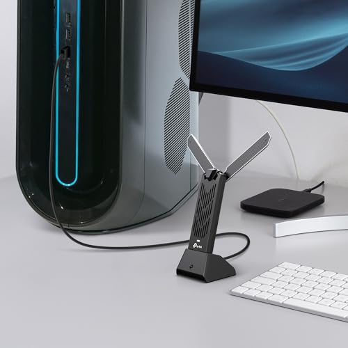 Image of TP-Link BE6200 Tri-Band Wi-Fi 7 Wireless USB 3.0 Adapter Archer TBE401UH | WiFi Adapter for Desktop PC | Supports Windows 11,10 | 2 x High Gain Antennas | 6GHz, 4K-QAM, 160MHz, WPA3 | Secure by Design