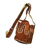 Material: Leder Leder-Tasche Oktoberfest Style Lederhose braun Handtasche Wiesn Dirndl-Zubehör Karneval
