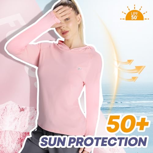 women‘s 2 Pack UPF50+ Sun Shirt Long Sleeve Hoodies UV Protection Clothing Hiking Athletic Outdoor Lightweight Shirt2