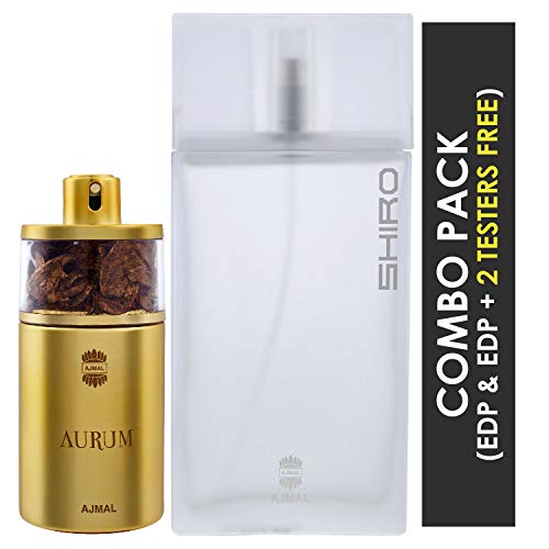 Ajmal Aurum EDP Fruity Floral Perfume 75ml for Women and Shiro EDP Citrus Spicy Perfume 90ml for Men - Image 2