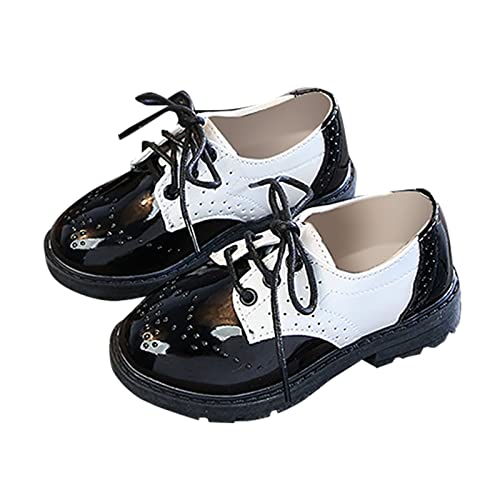 Boys Girls Dress Shoes Toddler Kids School Uniform Formal Casual Oxfords for Little Kid Lace Up Faux Leather Shoes