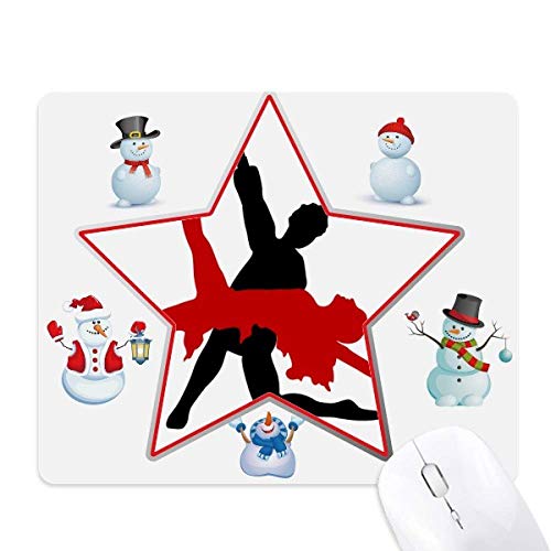 Tapis de souris Noël et danse de bonshommes de neige pour décorer votre bureau festif en hiver