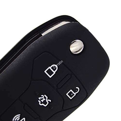 Image of Silicone Rubber Key Fob Cover Protector for Ford Fusion Explorer (Flip Key) N5F-A08TAA 164-R7986 5924003 4 Button Remote Control