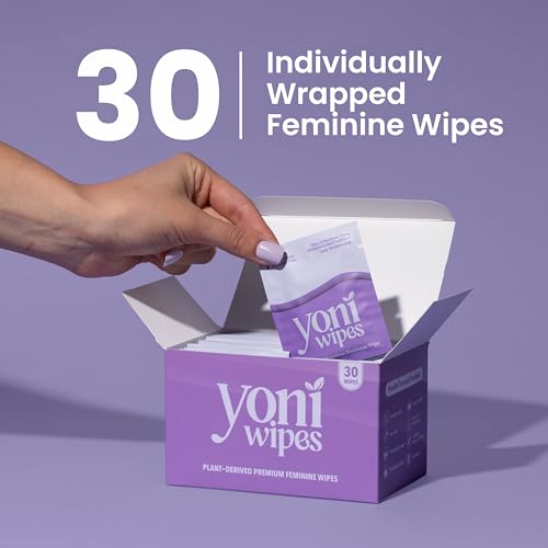 Yoni Wipes - 30 Count Biodegradable & Flushable Feminine Wipes, pH-Balanced, Aloe Vera & Vitamin E, Individually Wrapped for Travel and On-the-Go Use - Image 4
