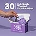 Yoni Wipes - 30 Count Biodegradable & Flushable Feminine Wipes, pH-Balanced, Aloe Vera & Vitamin E, Individually Wrapped for Travel and On-the-Go Use