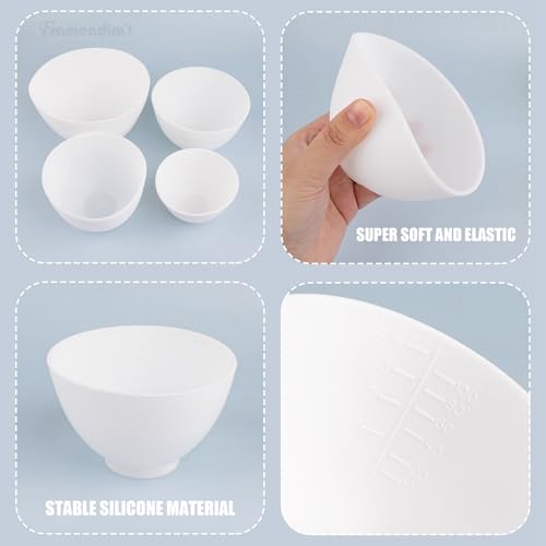 Framendino 4 Pack Bowls de Silicona para Mezclar Mascarillas Faciales miniatura 4
