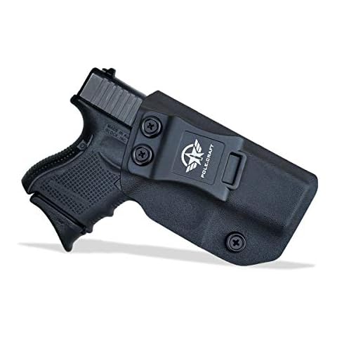 POLE.CRAFT Kydex IWB Holster for Glock 26 / Glock 27 / Glock 33 Pistol Case, Inside Waistband Carry Holster for G26 G27 G33 Guns Accessories (Black, Right Hand Draw) Cover