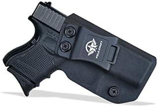 POLE.CRAFT Glock 26 Holster, Kydex IWB Holster for Glock 26 / Glock 27 / Glock 33 Pistol Case, Inside Waistband Carry Concealed Holster Glock 26 / Glock 27 IWB Kydex Holster (Black, Right Hand Draw)