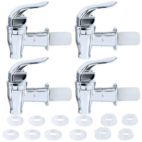 4 Pcs Grifo Dispensador de Bebidas,Plateado Grifo Dispensador de Agua de Repuesto para Bebidas Frías y Calientes Grifo Dispensador de Agua para Café y Zumo 4 Pcs Grifo Dispensador de Bebidas,Plateado Grifo Dispensador de Agua de Repuesto para Bebidas Frías y Calientes Grifo Dispensador de Agua para Café y Zumo