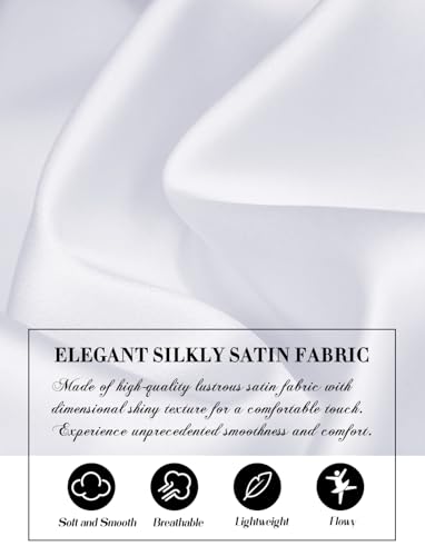 COUXILY Womens Satin Button Down Shirt Business Casual Long Sleeve Silk Blouse Collared Curved Hem Slim Fit Office Work Tops4