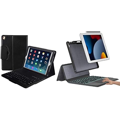 eoso Bundle:Trackpad iPad Keyboard Case for Apple iPad 10.2 inch 2021 9th & 8th & 7th Gen, Air 3, Pro 10.5 Keyboard Case for Apple iPad 4th Gen 2012, iPad 3rd Gen 2012, iPad 2 2011 Cover