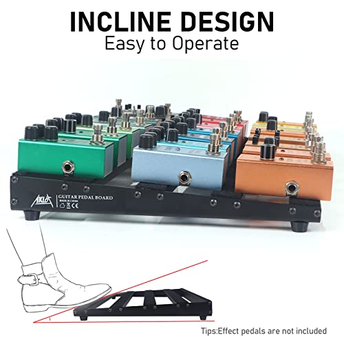 AKLOT Guitar Pedal Board, Bass Pedalboard, Aluminum