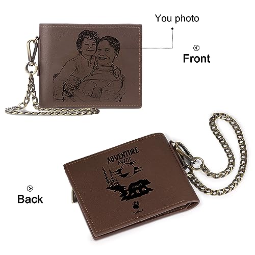 Father's Day Gifts Wallet for Men Chain Wallet Retirement Gifts for Men Custom Wallets for Men with Name Personalized Photo Wallet Gifts for Grandfather Dad Father2