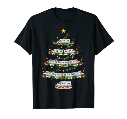 Camper Van Lover Matching Santa Camper Van Christmas Tree T-Shirt