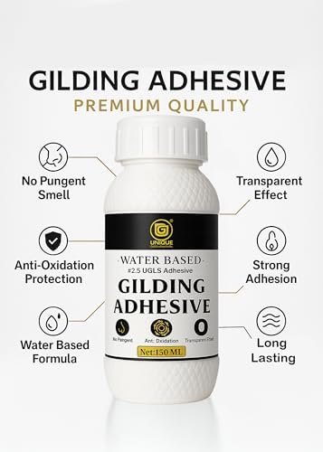 UGLS Gilding Glue Adhesive (150.ml) for Gold Leaf Water Based Gilding | Dries Clear | Gold Foil Glue Transparent Effect Expression Craft,Art & Craft Mixed Media for Multipurpose