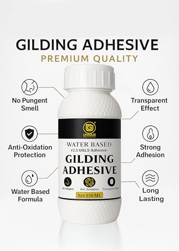 UGLS Gilding Glue Adhesive (150.ml) for Gold Leaf Water Based Gilding | Dries Clear | Gold Foil Glue Transparent Effect Expression Craft,Art & Craft Mixed Media for Multipurpose